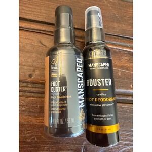 Manscaped Foot Duster Cooling Foot Deodorant Spray Set 2 fl oz and 1.89 floz NEW